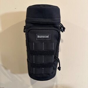 Maxpedition 12x5 Bottle Holder Black Tactical MOLLE Padded Pouch 0325B